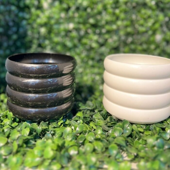 Modern Ribbed Ceramic Planters