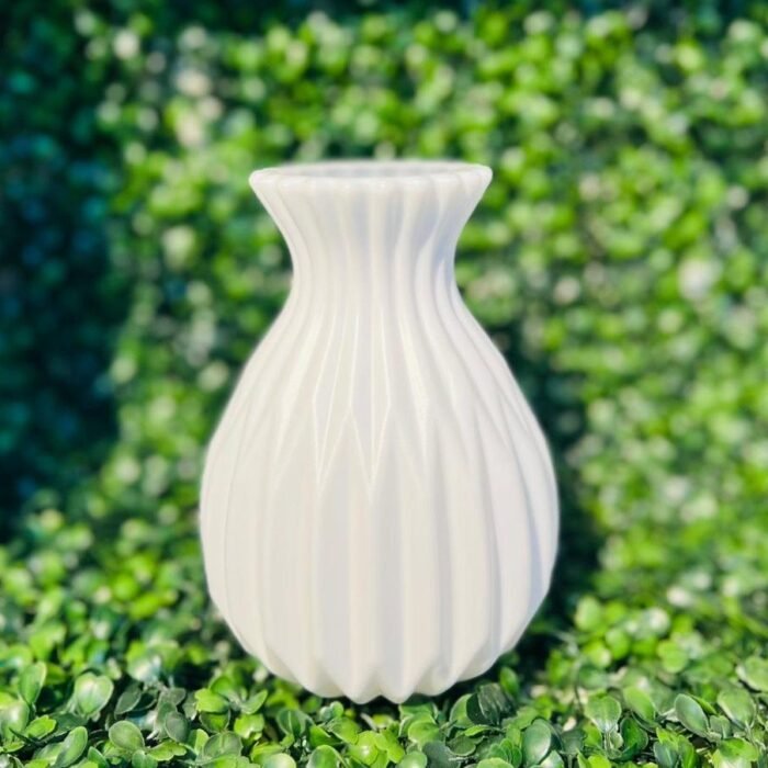 Ribbed Ceramic Bud Vase