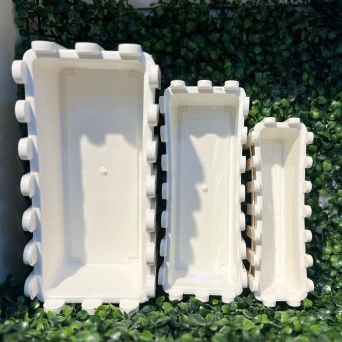 Modern White Rectangular Planters