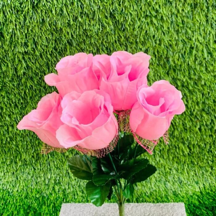 Pink Silk Rose Bunch