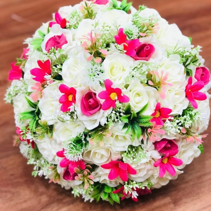 Bright White & Hot Pink Bouquet