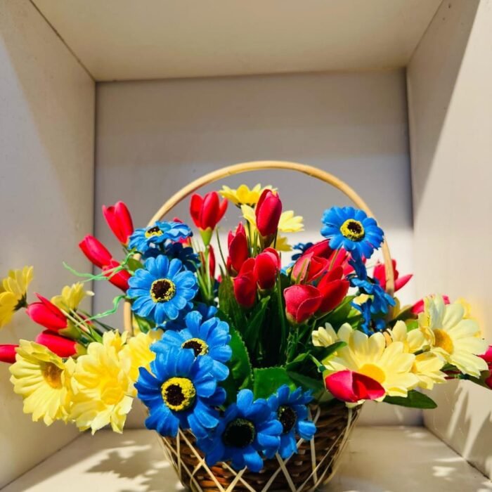 Colourful flower basket