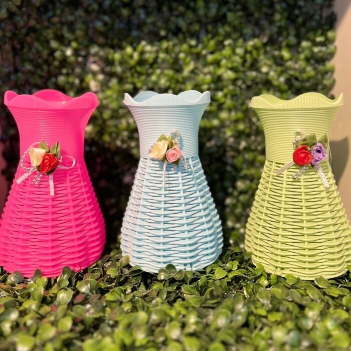Vibrant Woven-Look 'Dress' Vases