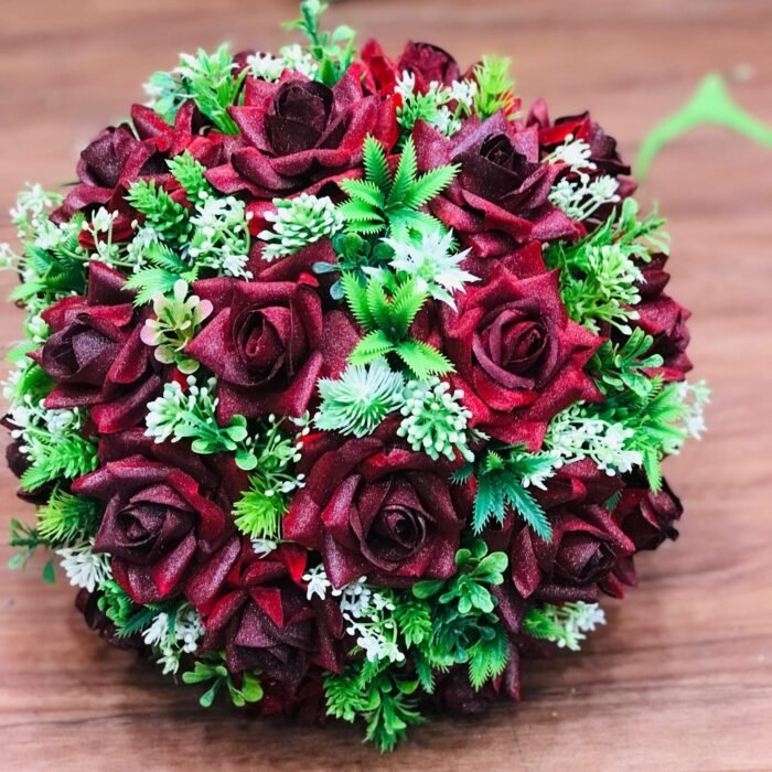 Velvet Rose & Emerald Green Bouquet