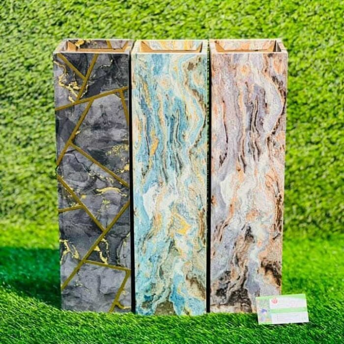 Modern Abstract Floor Vases - Marble & Gold Finish Collection