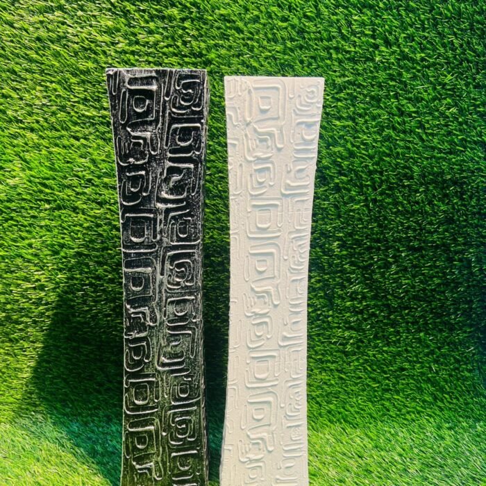 Modern Graphic Maze Texture Floor Vases - Black & White