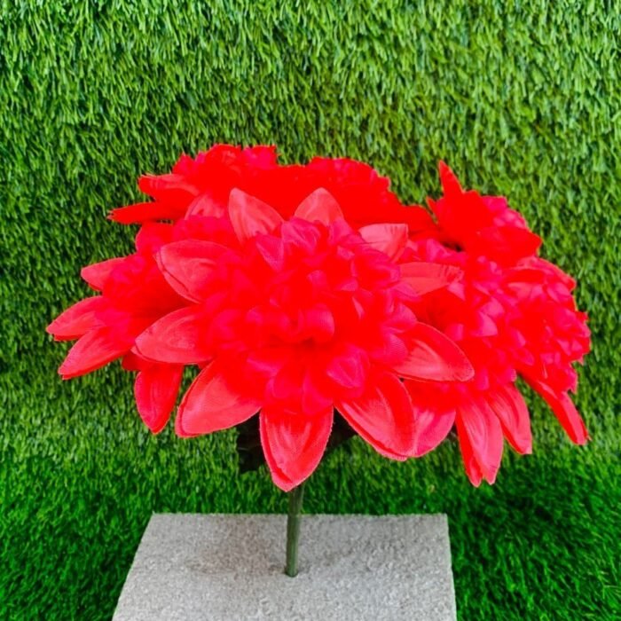 Red Dahlia Artificial Flowers