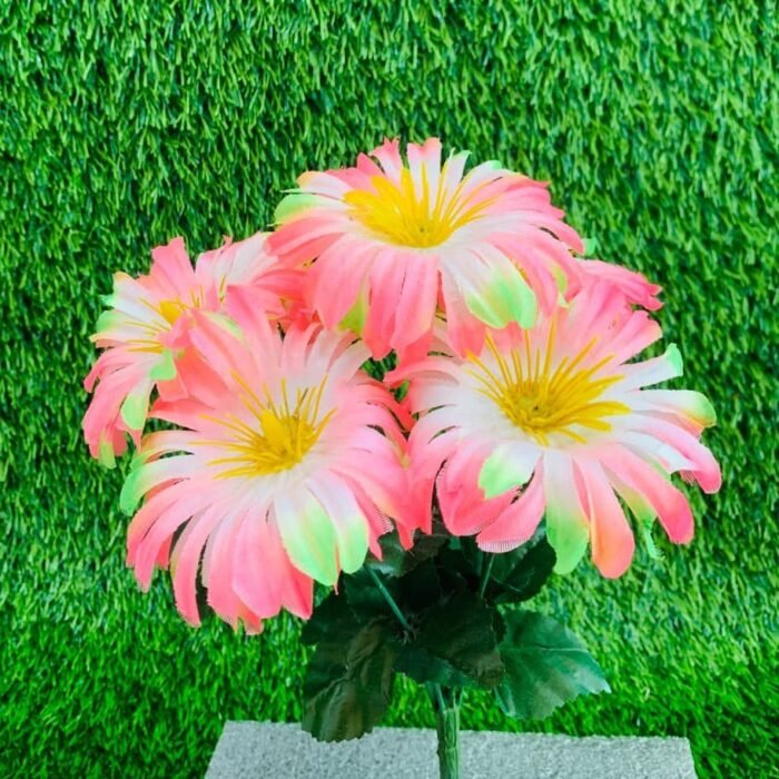 Whimsical Sunset Glow Daisy - Pink & Lime Green
