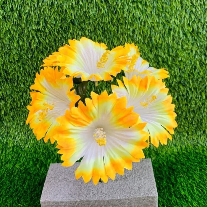 Hibiscus Flowers - Tropical Yellow & White