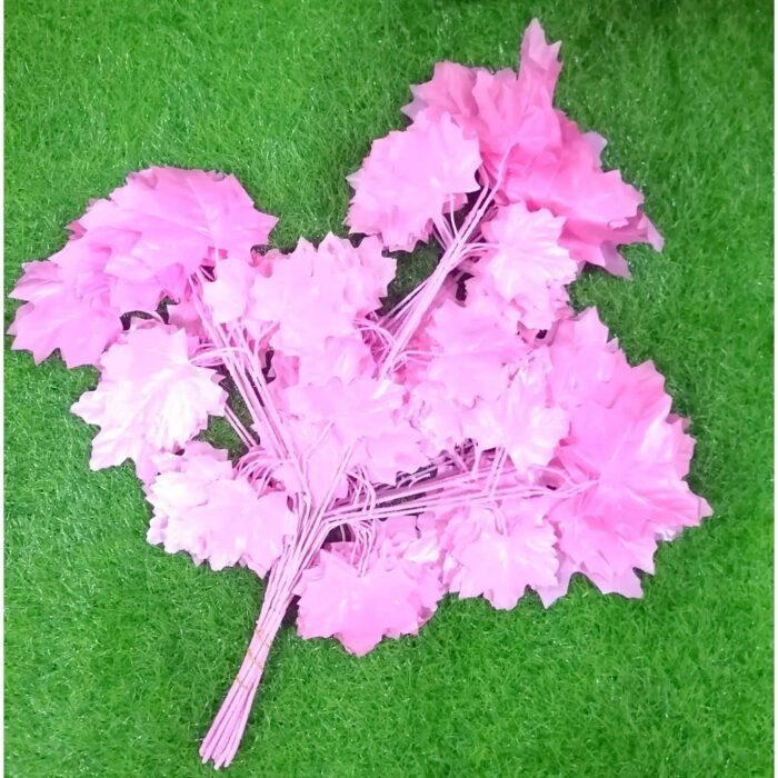 Pink Artificial Maple Leaves